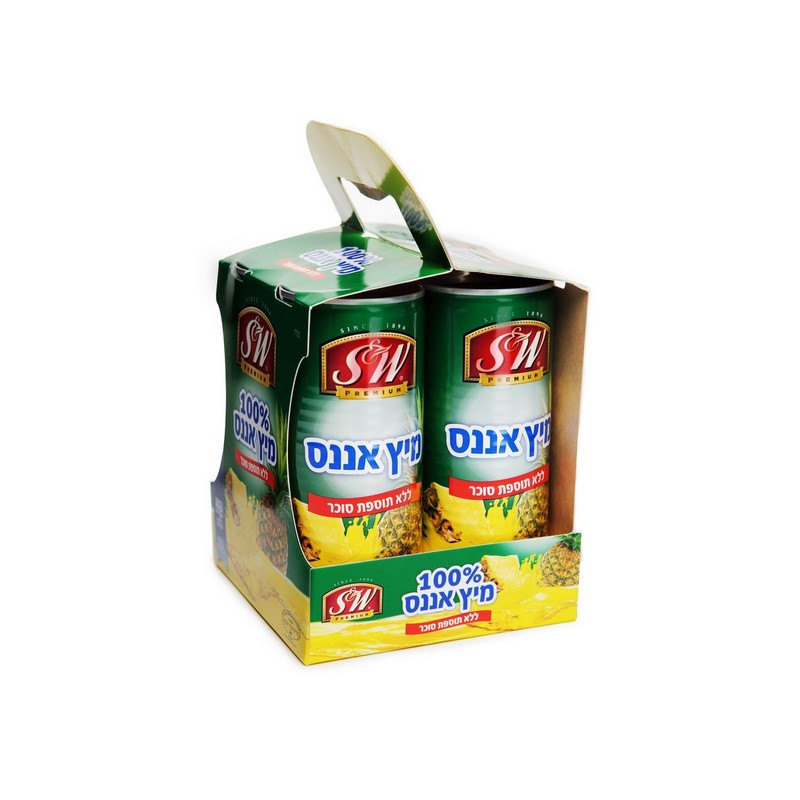מיץ אננס מארז 100% (אריזה 4 יח')