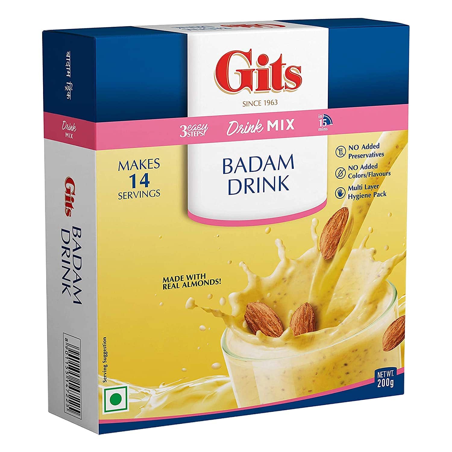 Badam Drink Mix 200g משקה הודי בטעם שקדים, הל וזעפרן